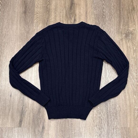 Vintage Campus Cable Knit Sweater Mens Medium - Picture 6 of 8